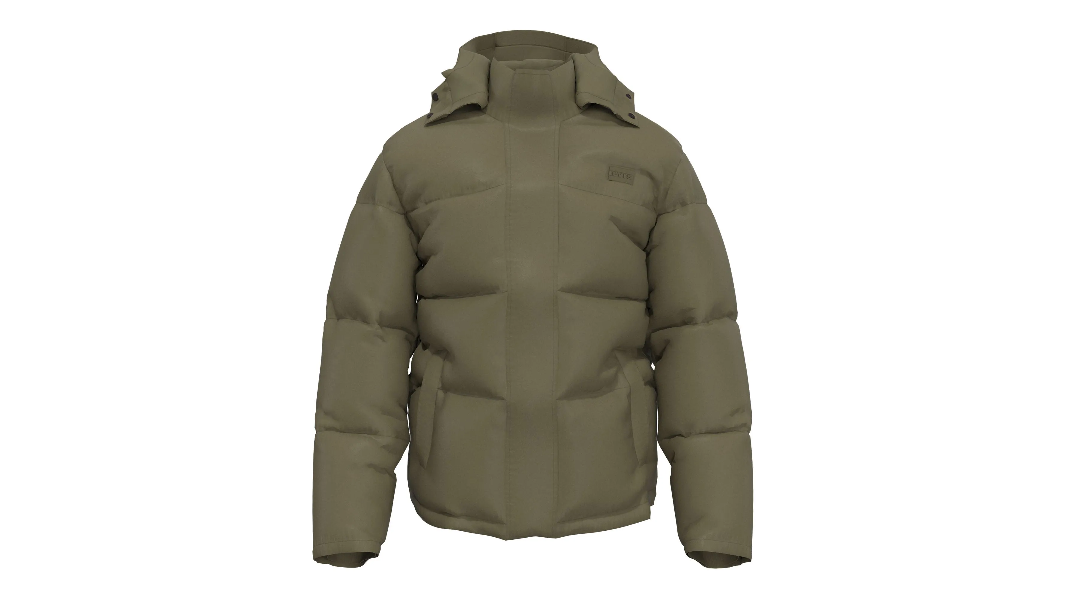 LEVI'S SHORT LAUREL PUFFER OLIVE