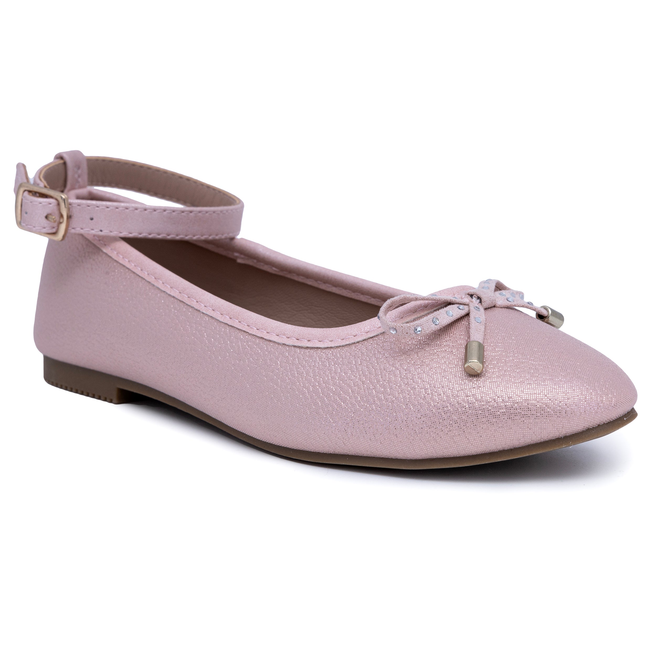 Little Girls Lanna Round Toe Ankle Strap Flats