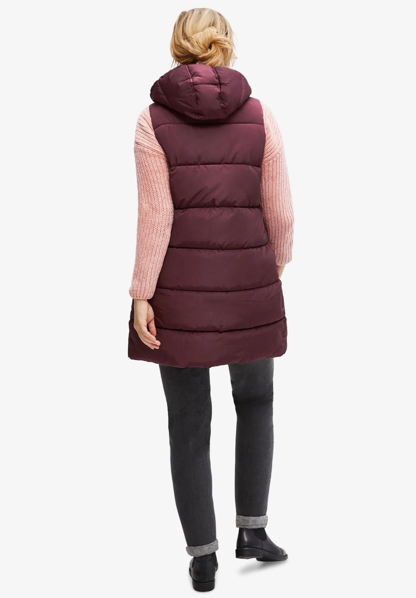 Long Hooded Puffer Vest