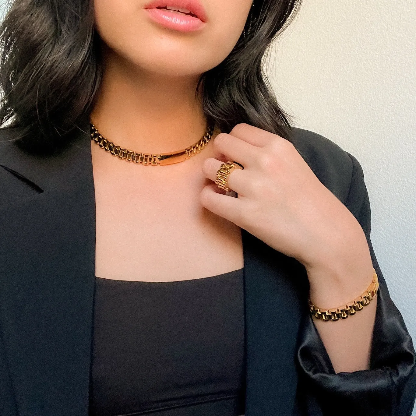 Lucia Watch Link Chain Choker Necklace