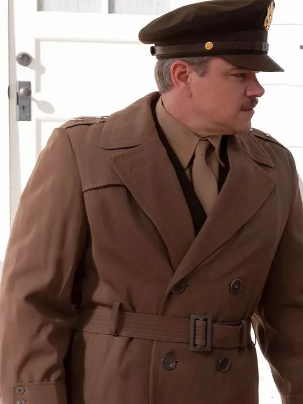 Matt Damon Oppenheimer Brown Coat - New American Jackets