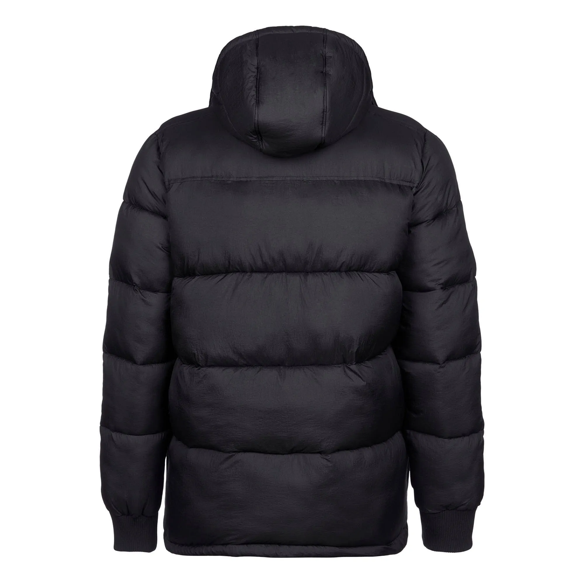 Mens Hooded Quilted Puffer Coat in Black