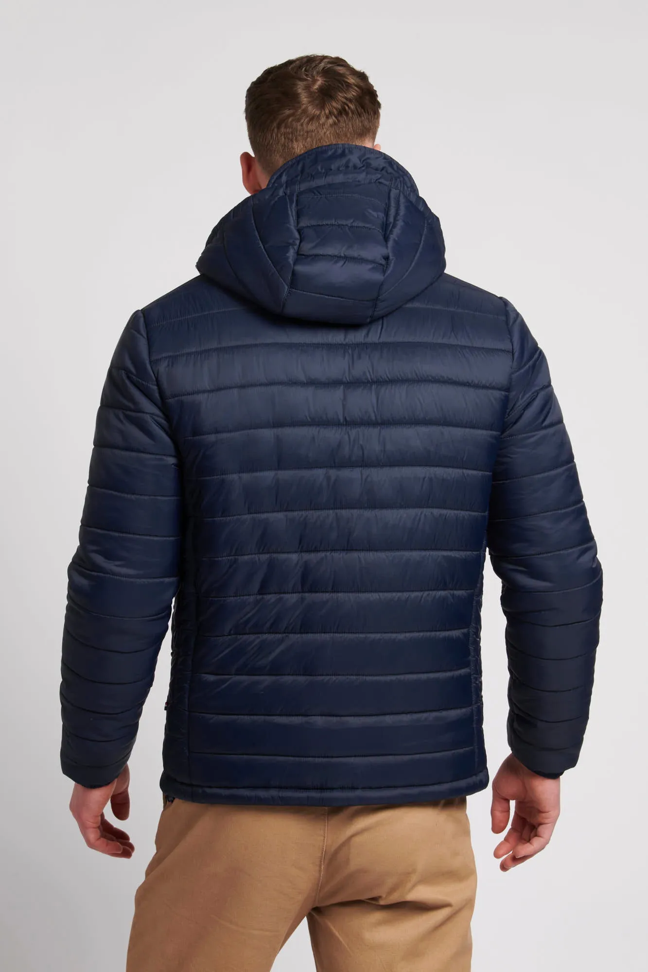 Mens Lightweight Puffer Jacket in Navy Blue