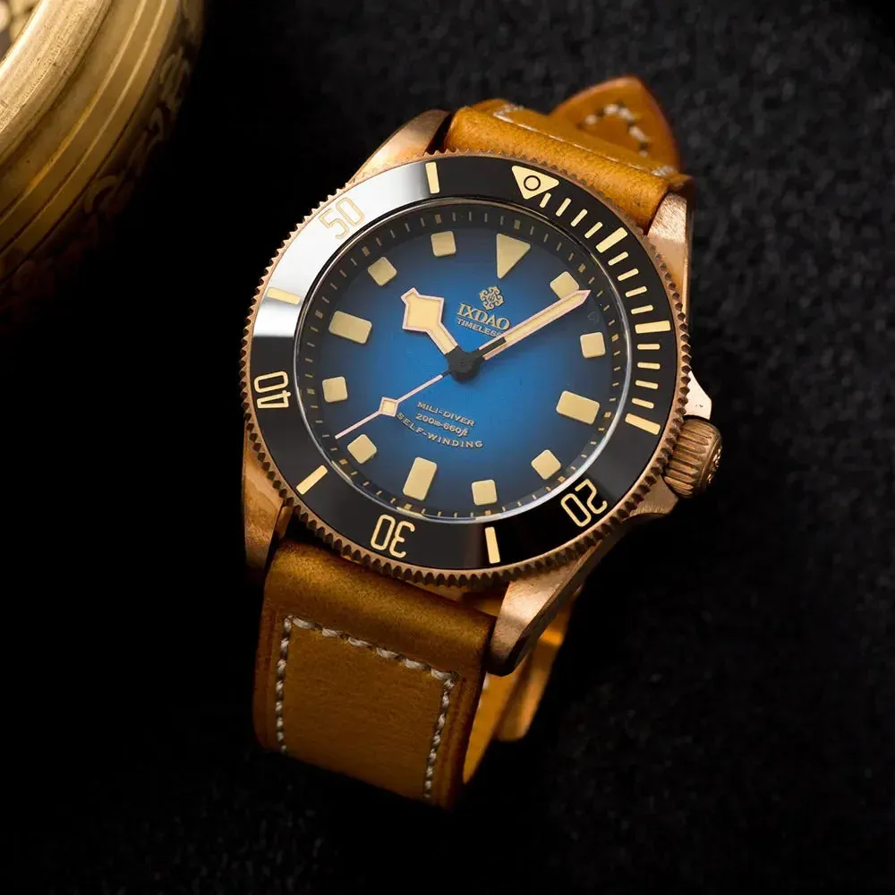 Men's Luxury Bronze Case Automatic Mechanical Luminous Waterproof Wristwatch