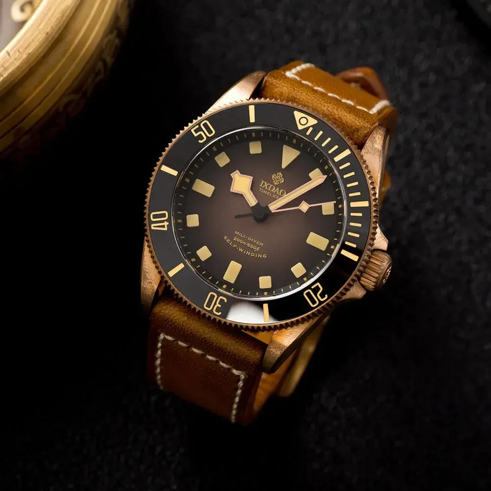 Men's Luxury Bronze Case Automatic Mechanical Luminous Waterproof Wristwatch