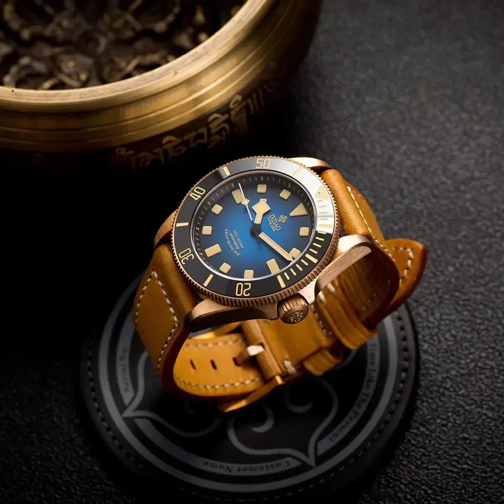 Men's Luxury Bronze Case Automatic Mechanical Luminous Waterproof Wristwatch