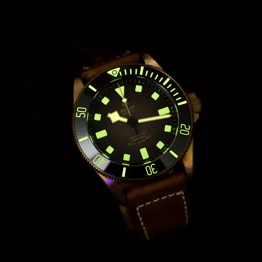 Men's Luxury Bronze Case Automatic Mechanical Luminous Waterproof Wristwatch