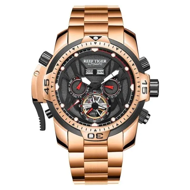 Men's Waterproof Calendar Tourbillon Automatic Mechanical Watch