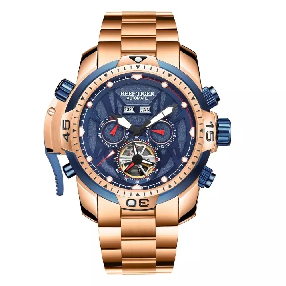 Men's Waterproof Calendar Tourbillon Automatic Mechanical Watch