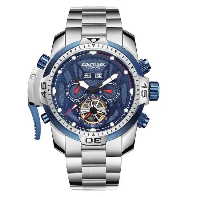 Men's Waterproof Calendar Tourbillon Automatic Mechanical Watch