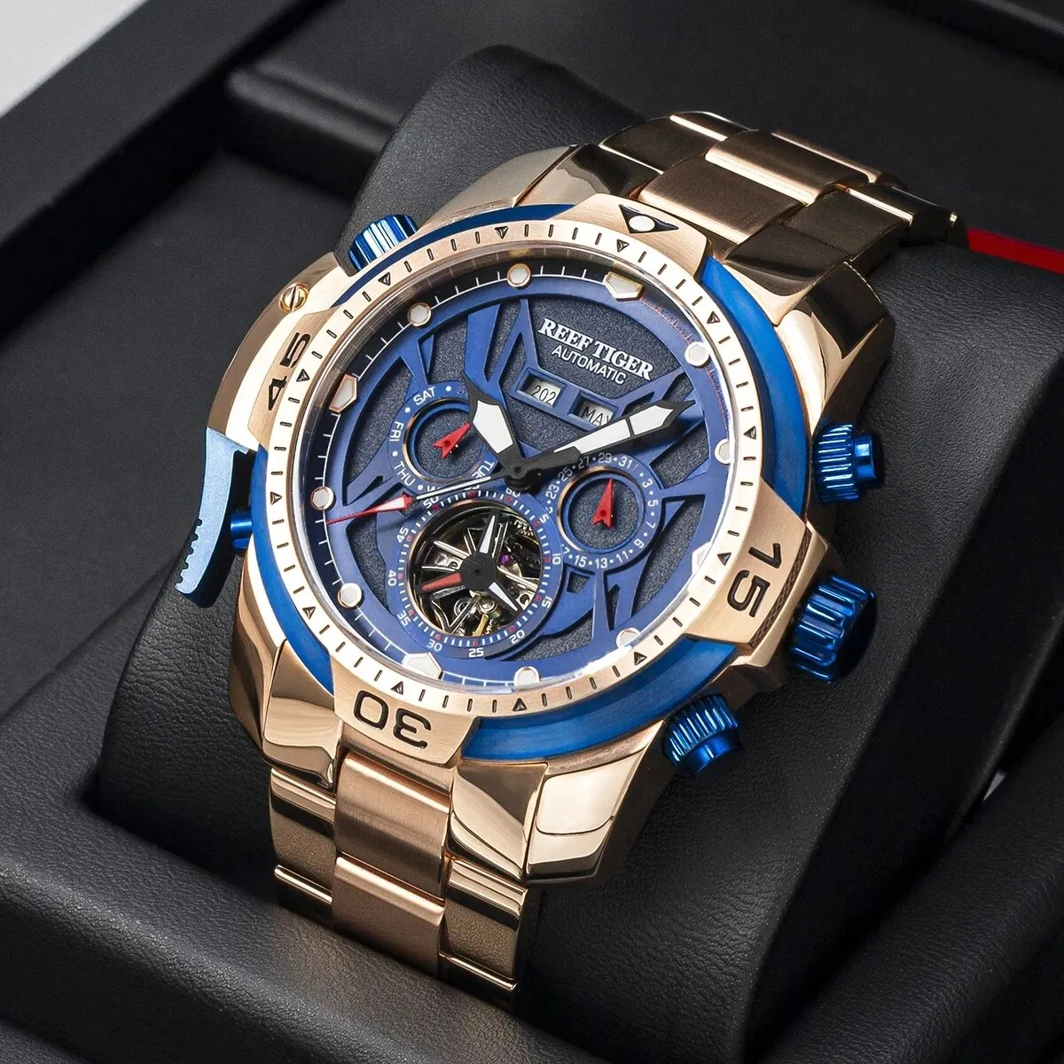 Men's Waterproof Calendar Tourbillon Automatic Mechanical Watch