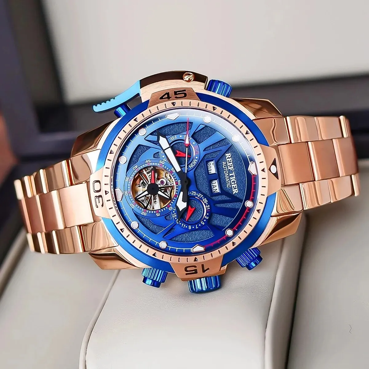 Men's Waterproof Calendar Tourbillon Automatic Mechanical Watch