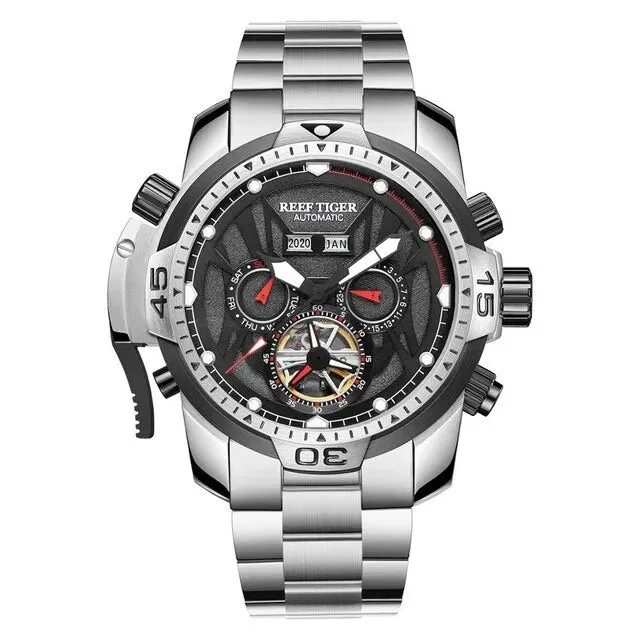 Men's Waterproof Calendar Tourbillon Automatic Mechanical Watch