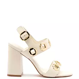 Milan Hi Sandal In Ivory Leather