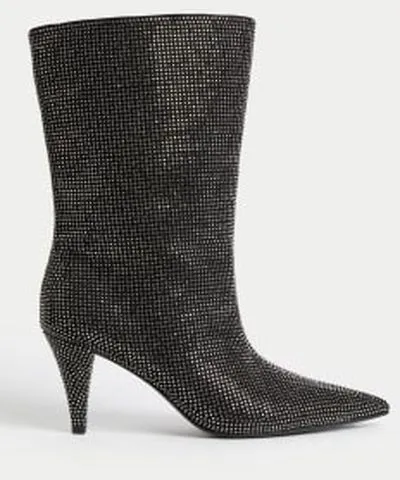 M&S Collection Womens M&S Collection Studded Kitten Heel Boots