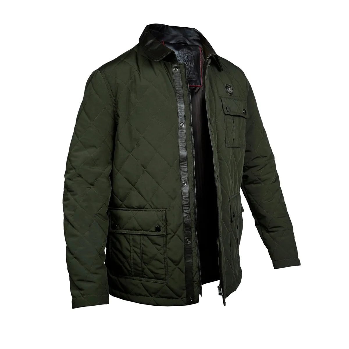 Multi Flap Pocket Green Puffer Jacket