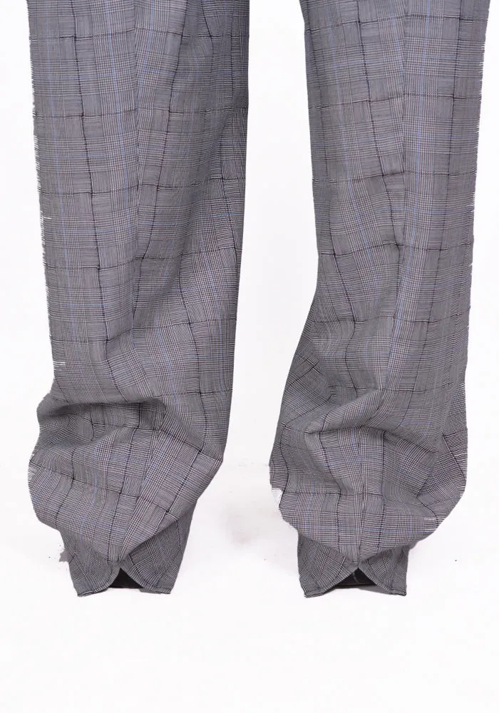 OVERCOAT S20P03-NKSC DRAWSTRING WIDE LEG TROUSER GLEN CHECK