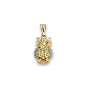 Owl three tone 18kts of gold plated