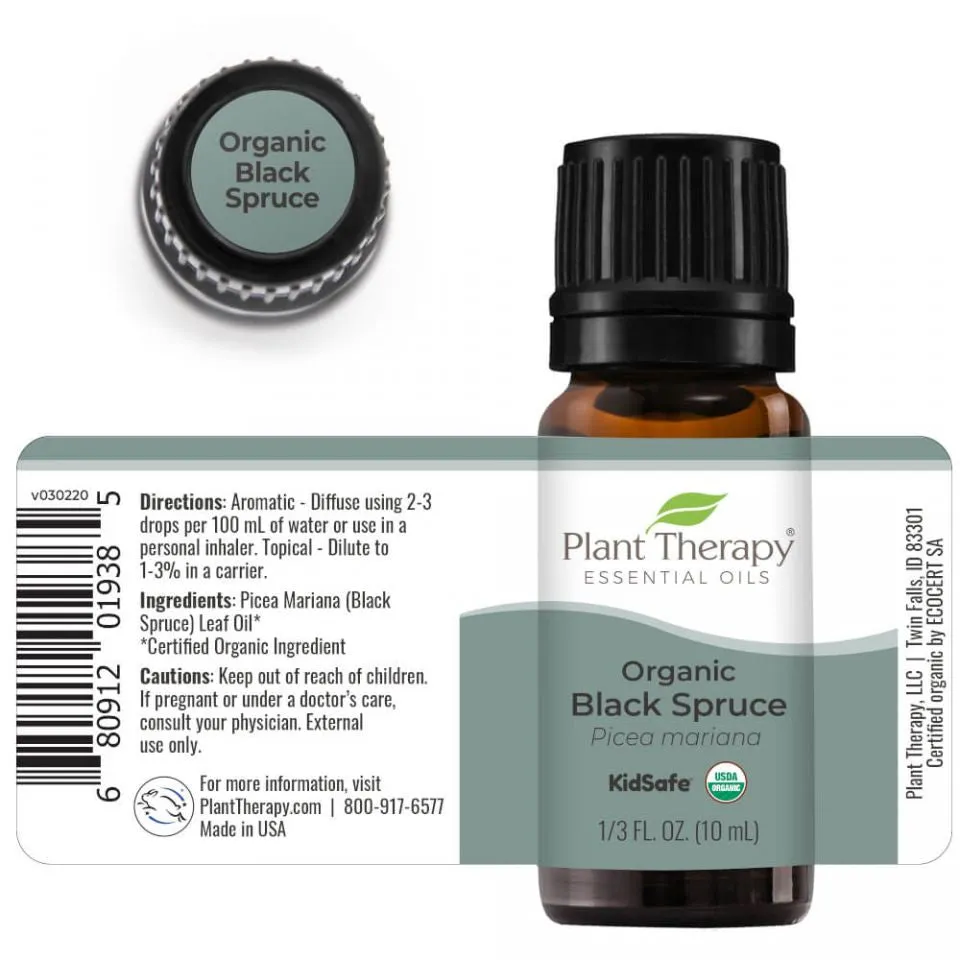 Plant Therapy Spruce Black Organic Essential Oil