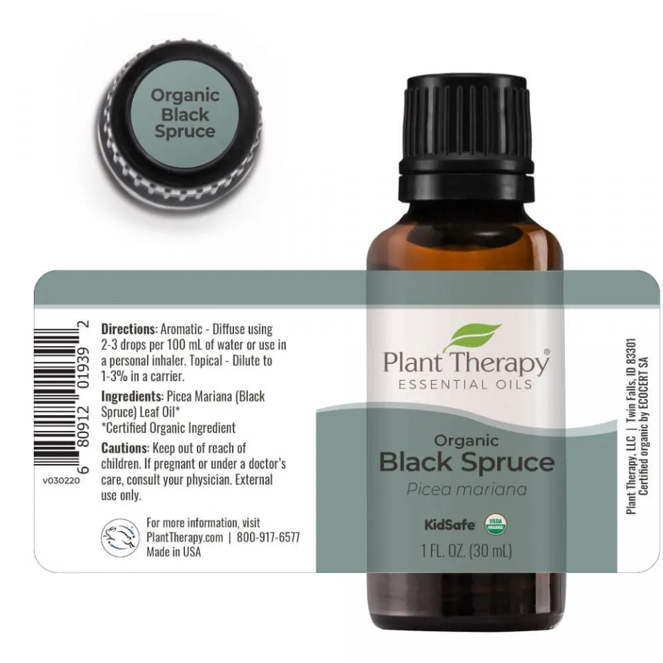 Plant Therapy Spruce Black Organic Essential Oil