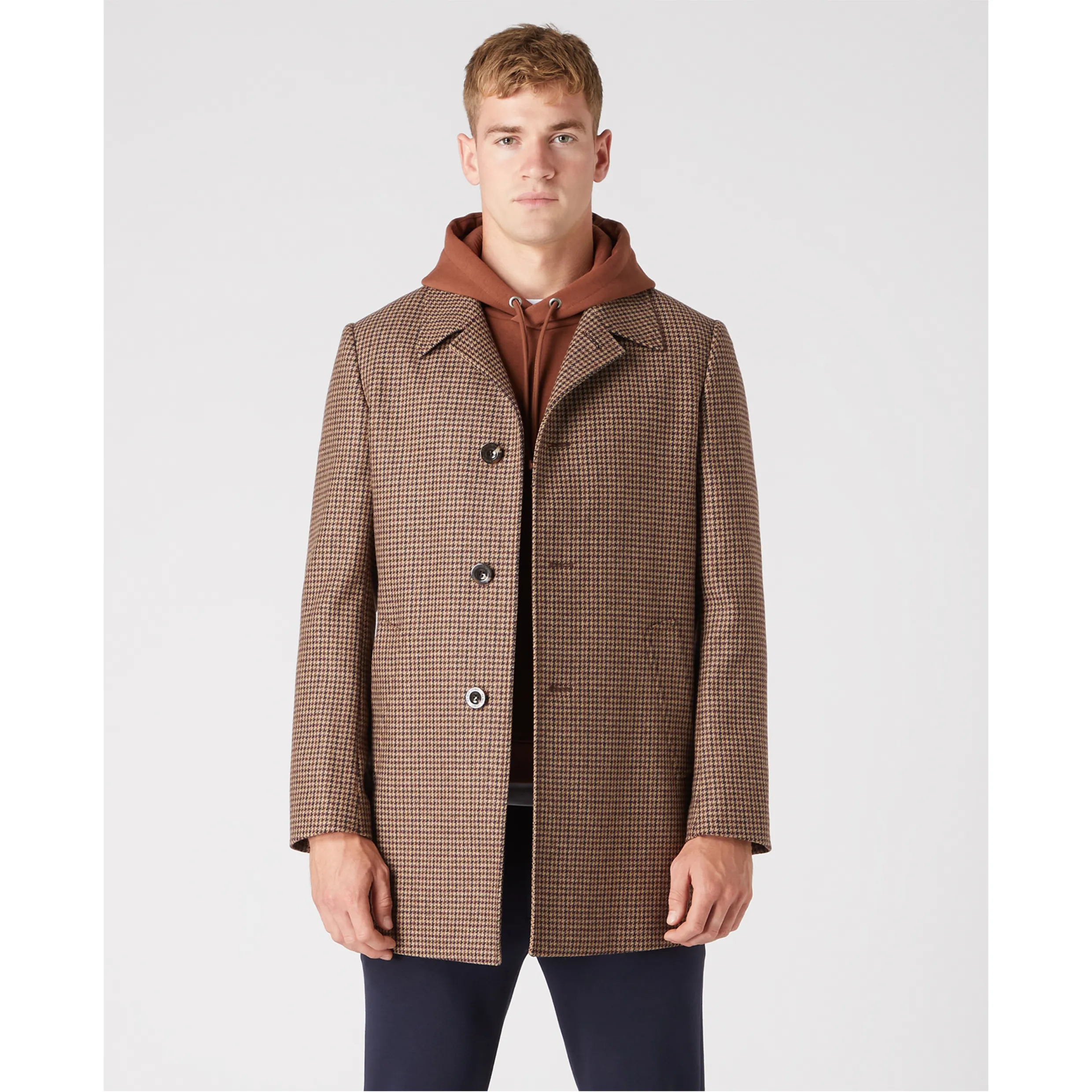 Remus Uomo Houndstooth Miller Retro Overcoat 90414