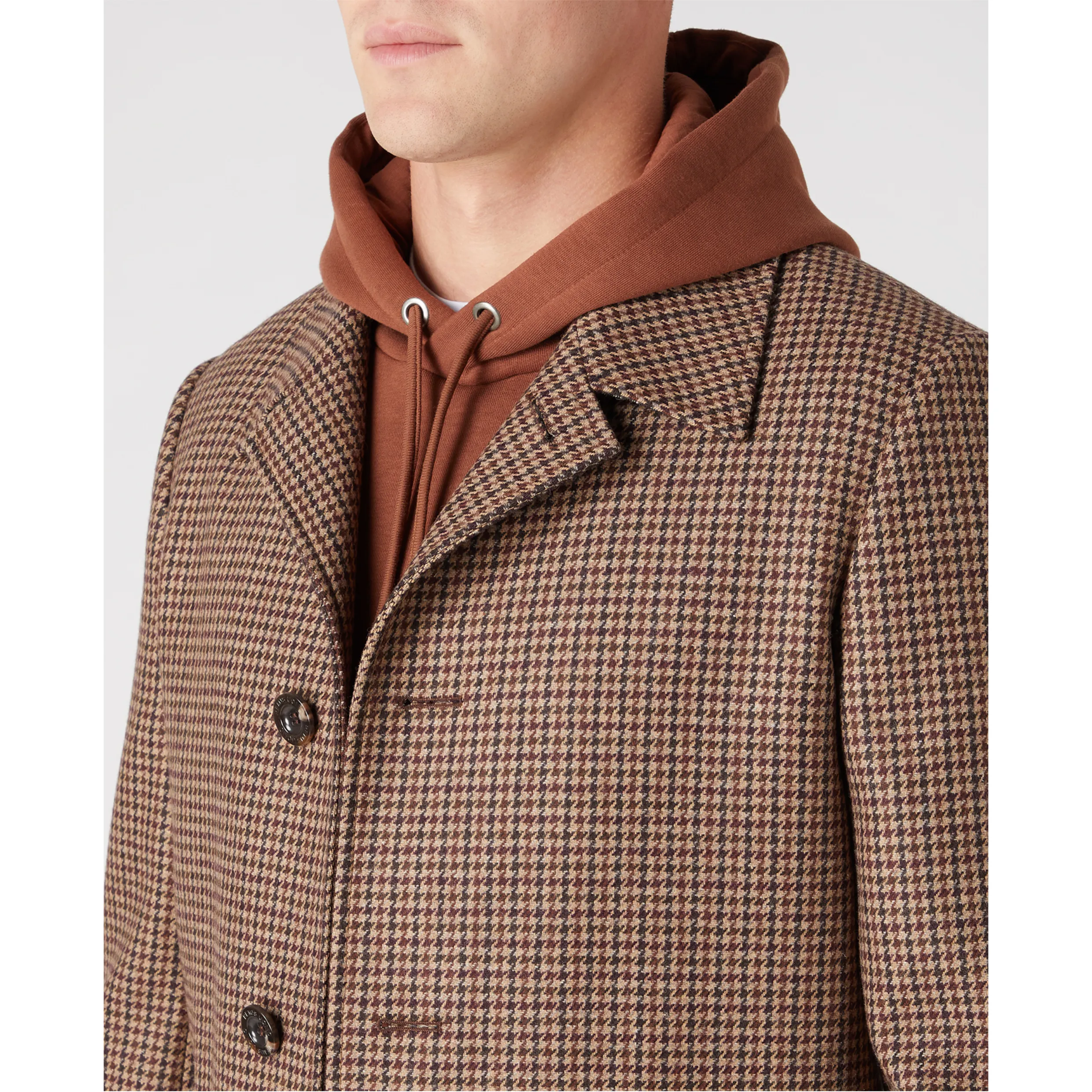 Remus Uomo Houndstooth Miller Retro Overcoat 90414