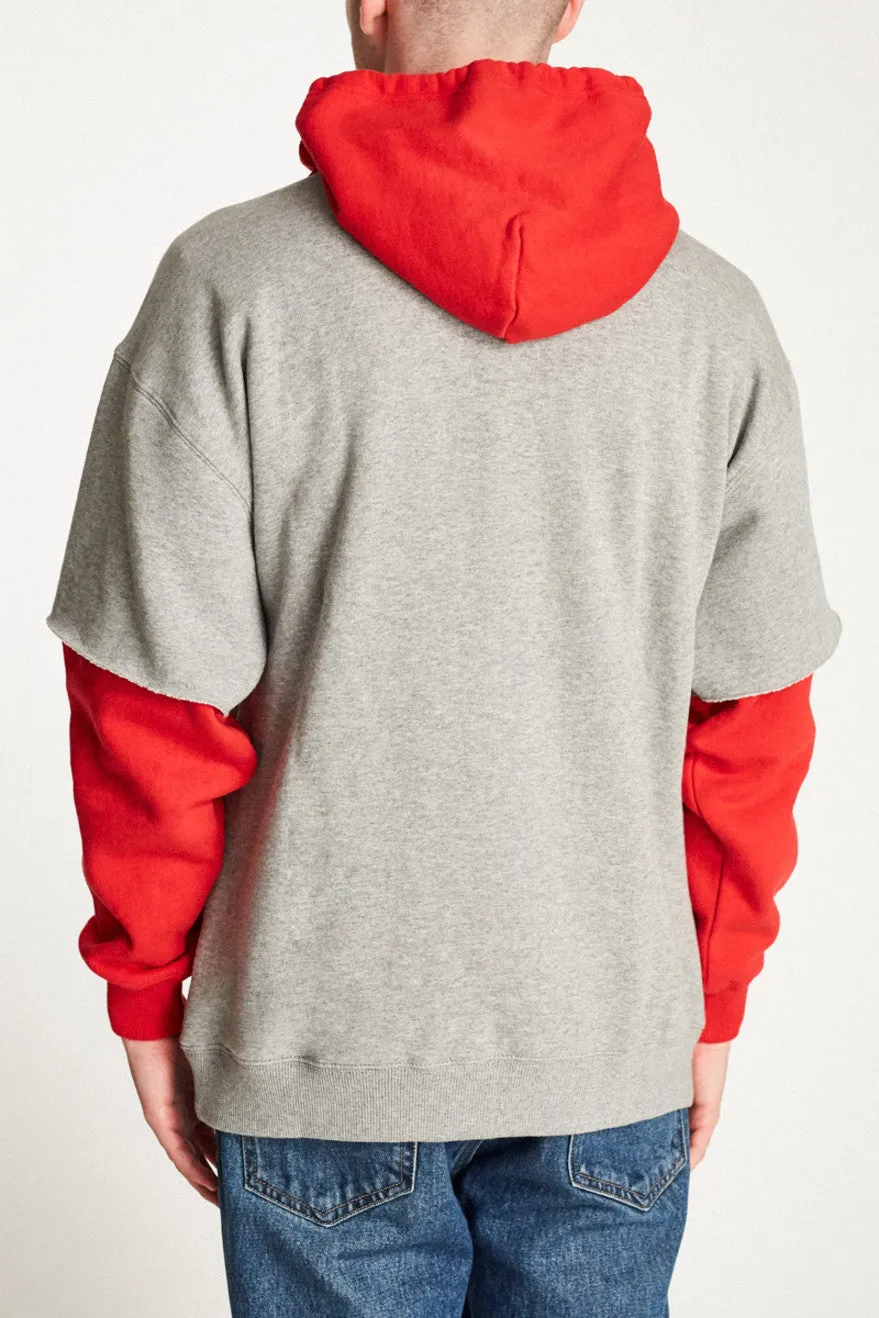 Rogers 2Fer Hood Fleece - Heather Grey/Red