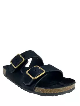 SAINT LAURENT Jimmy Pony Hair Flat Sandals Size 6.5