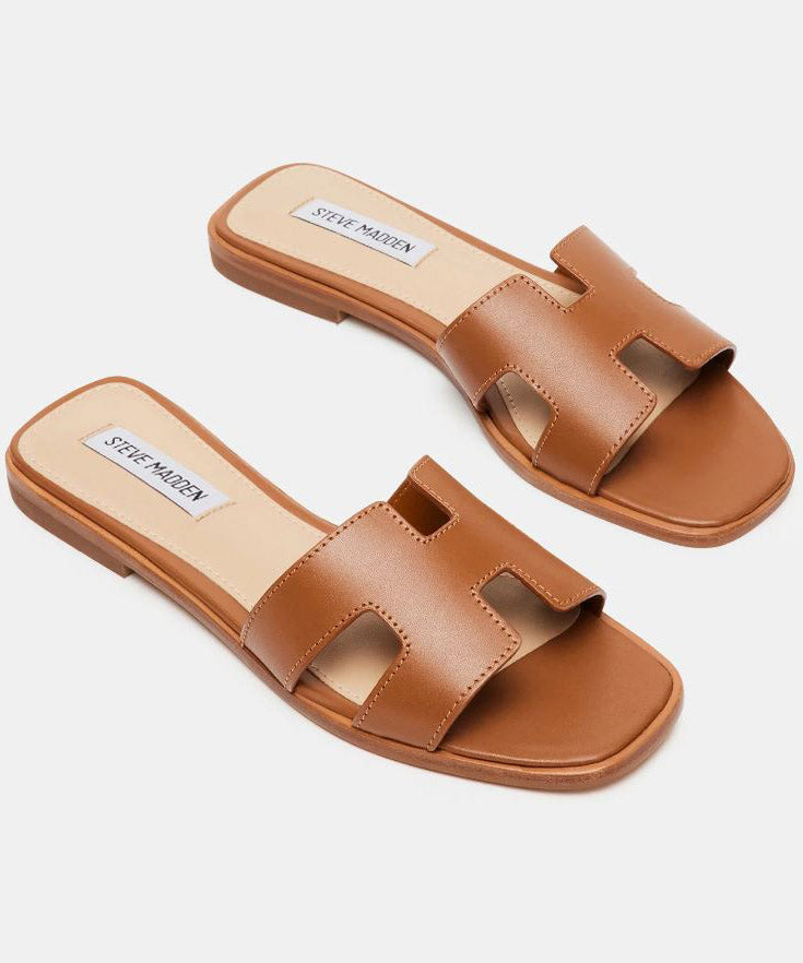 Steve Madden Hadyn Slide Sandal - Cognac Leather