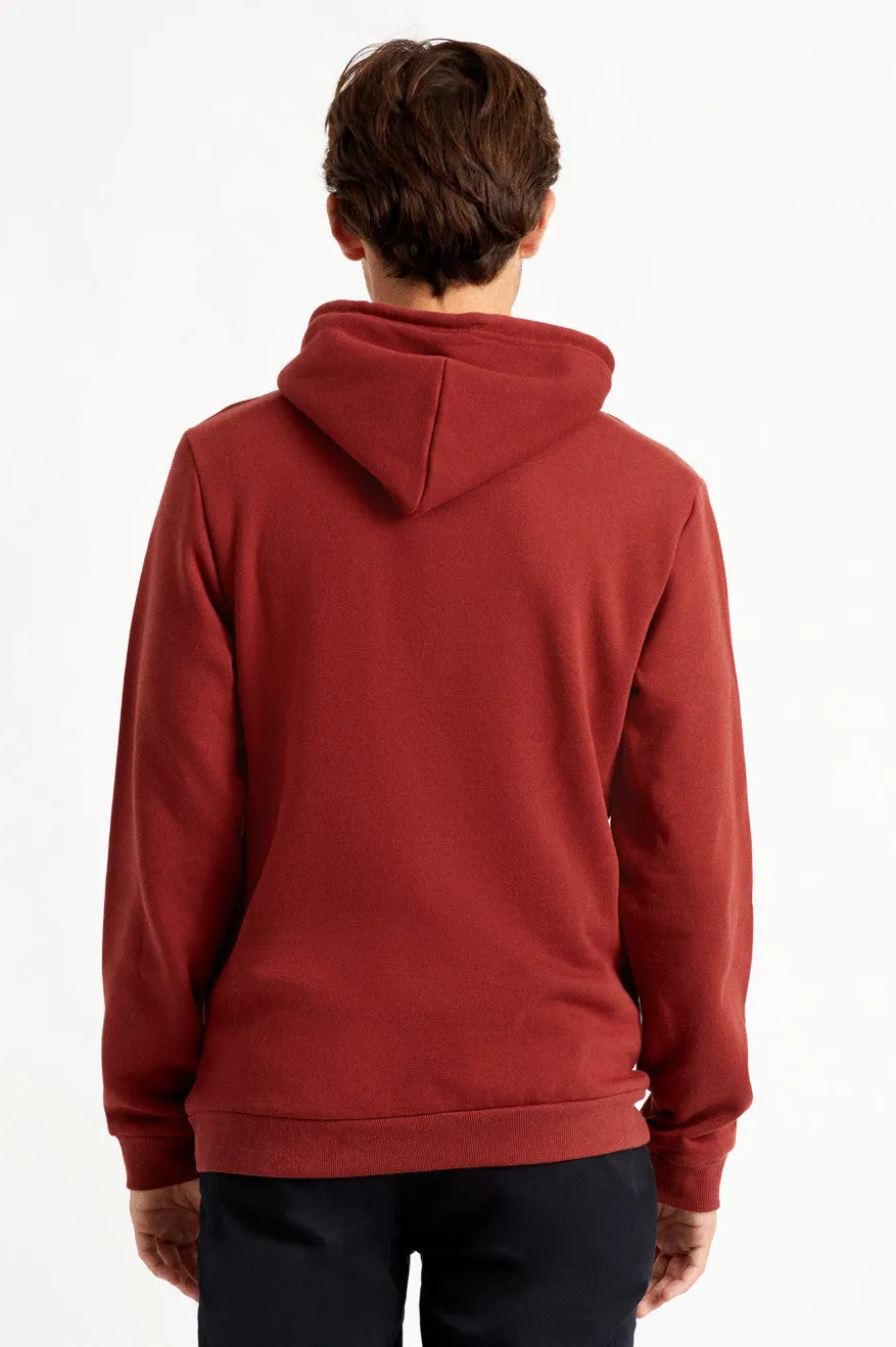 Tab Hood Fleece - Dark Brick