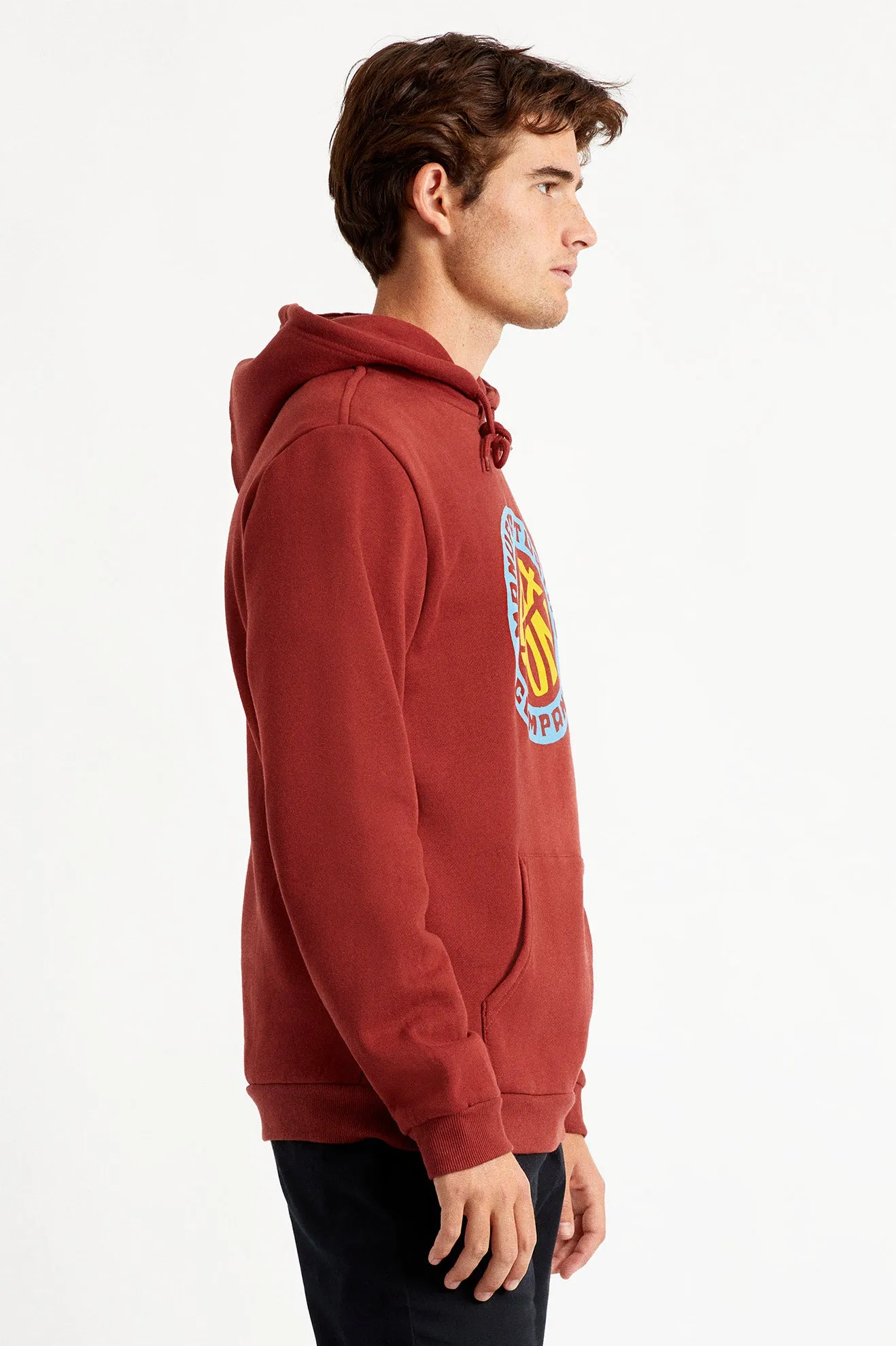 Tab Hood Fleece - Dark Brick