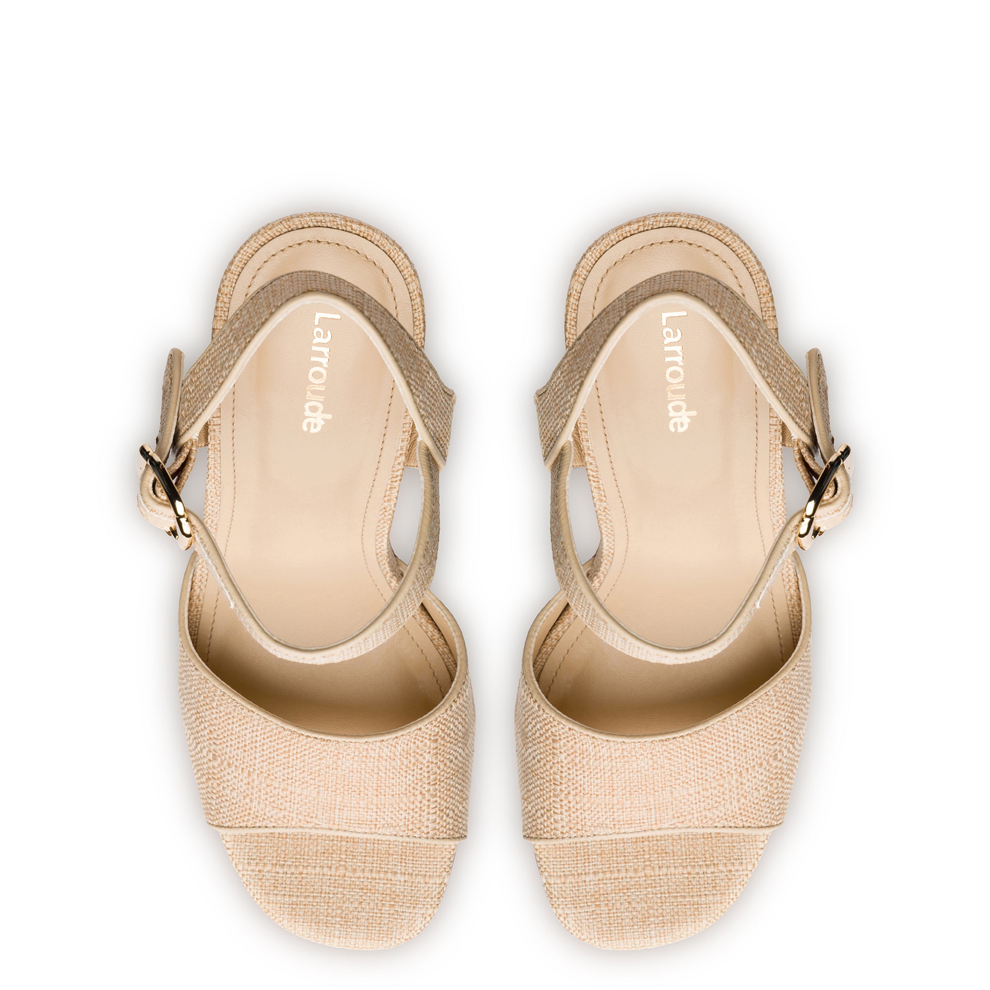 Vanessa Platform Sandal In Beige Raffia