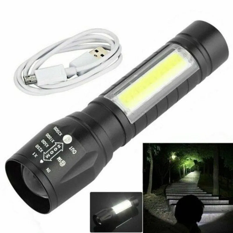 Waterproof Ultra Bright Torch USB Rechargeable Powerful Lamp