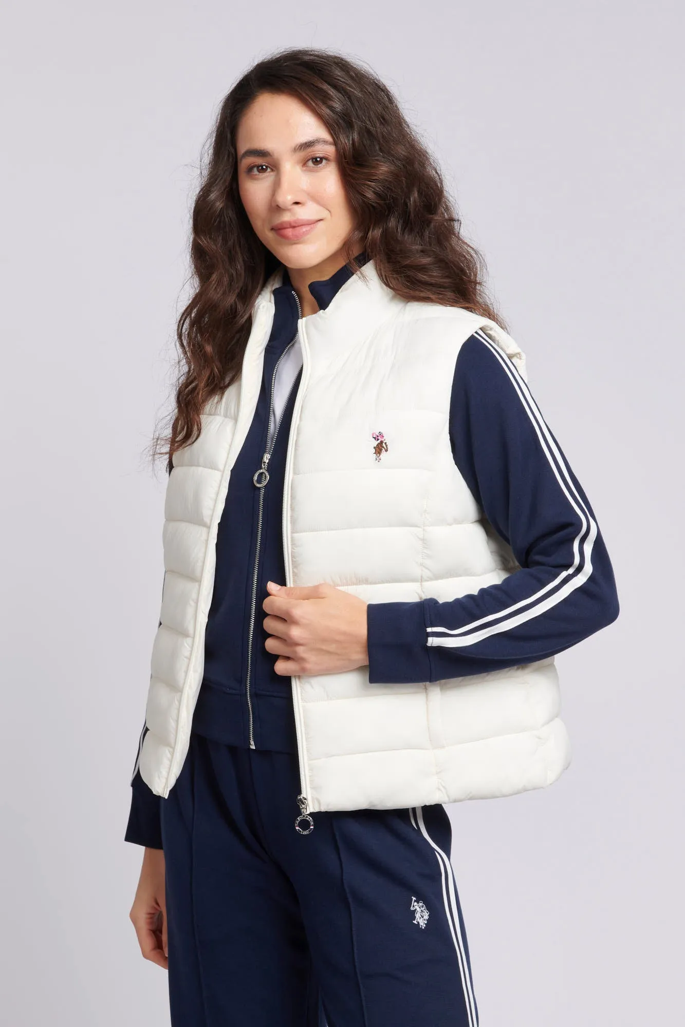 Womens Lightweight Puffer Gilet in Marshmallow