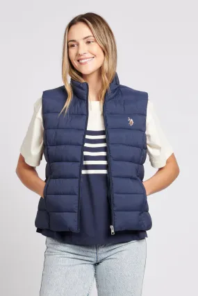 Womens Lightweight Puffer Gilet in Navy Blue