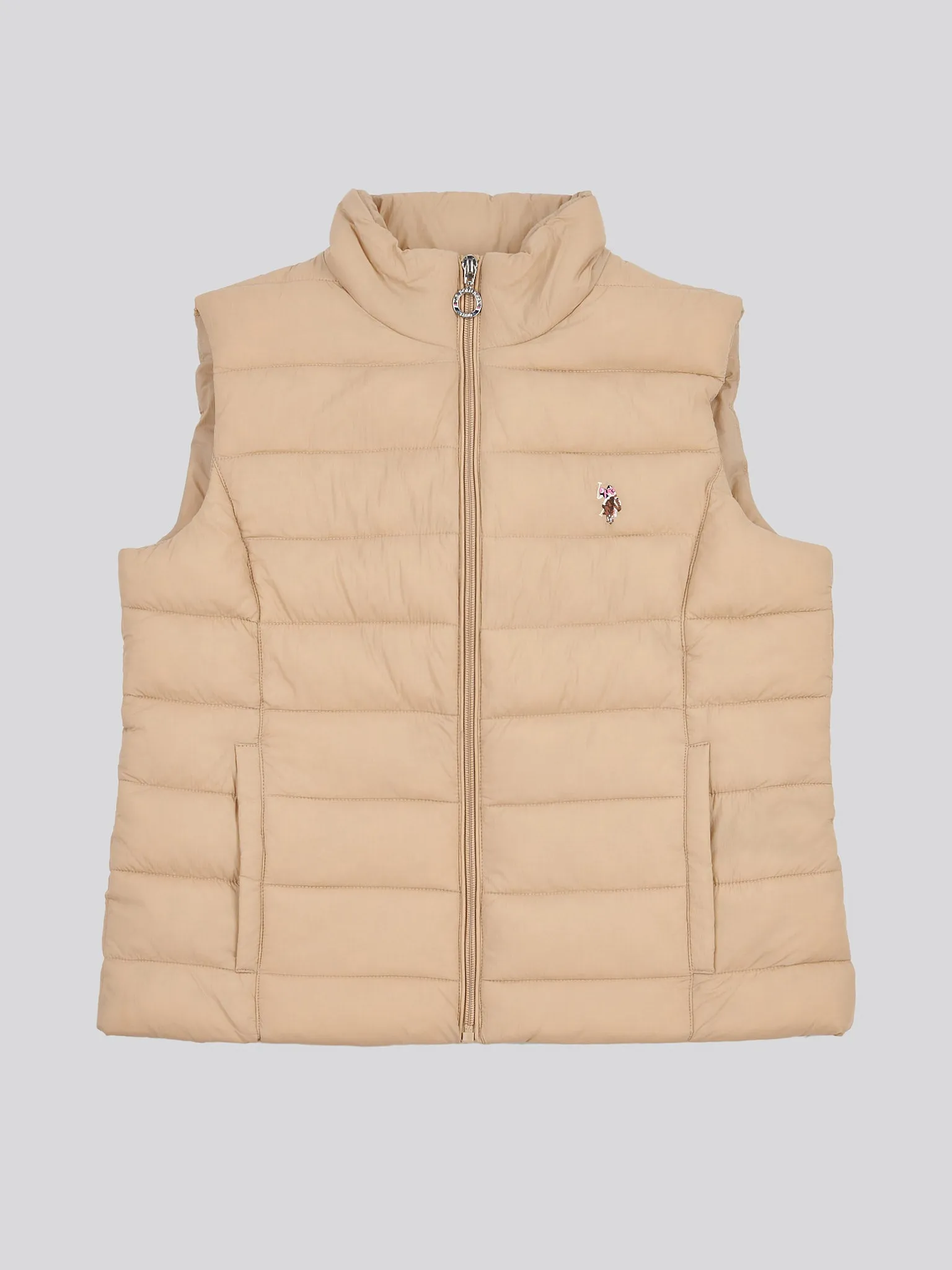 Womens Lightweight Puffer Gilet in Sesame