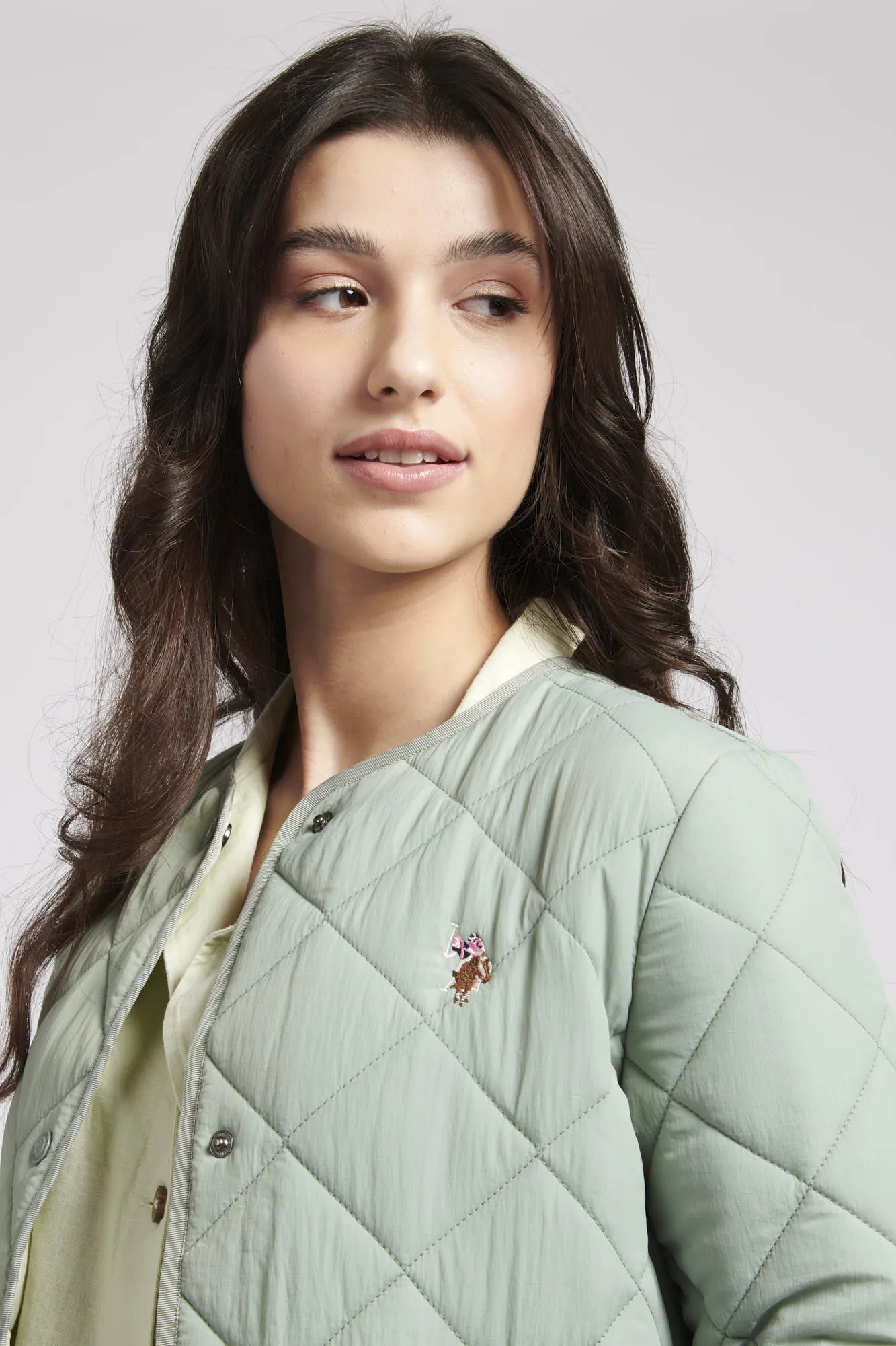 Womens Lightweight Puffer Jacket in Iceberg Green