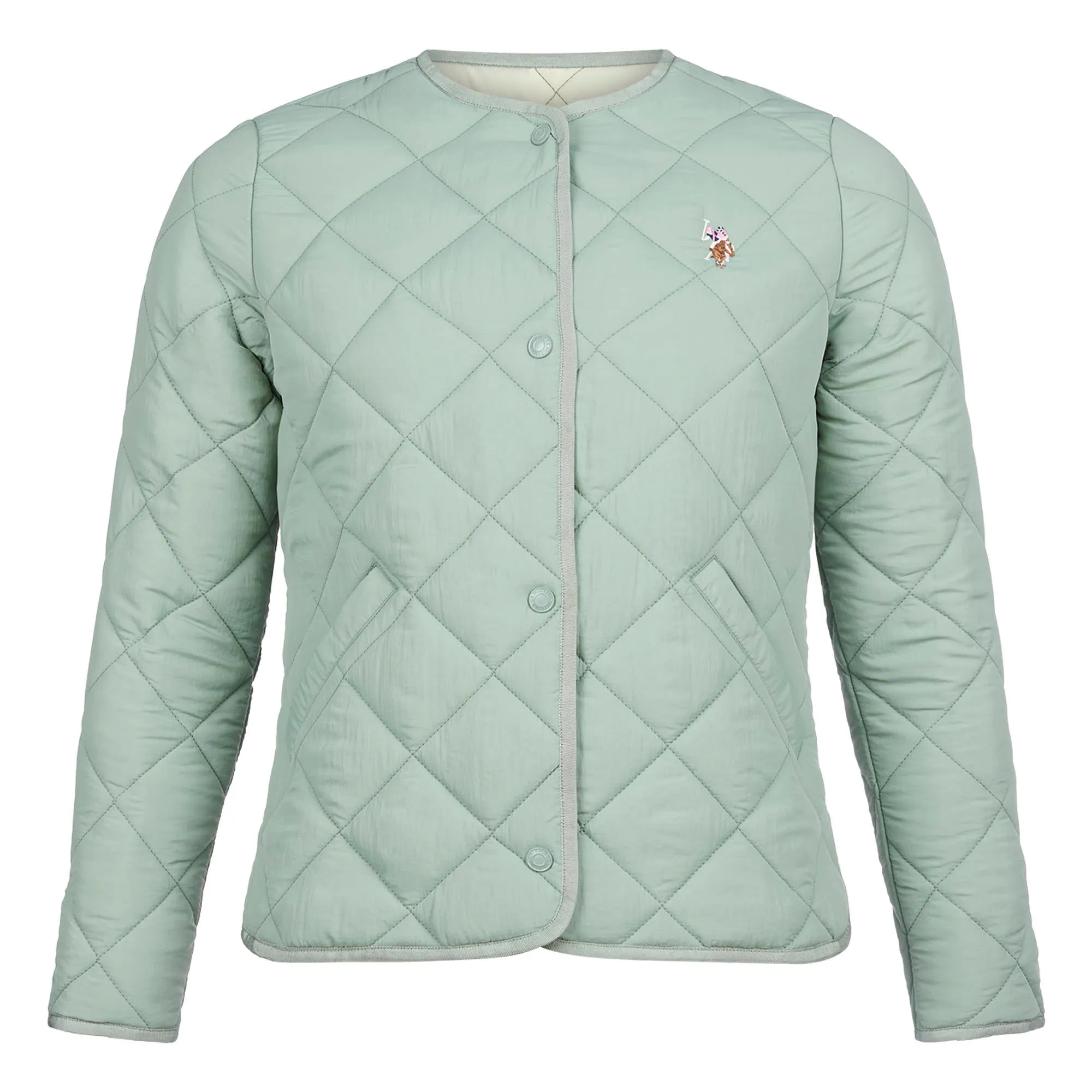 Womens Lightweight Puffer Jacket in Iceberg Green