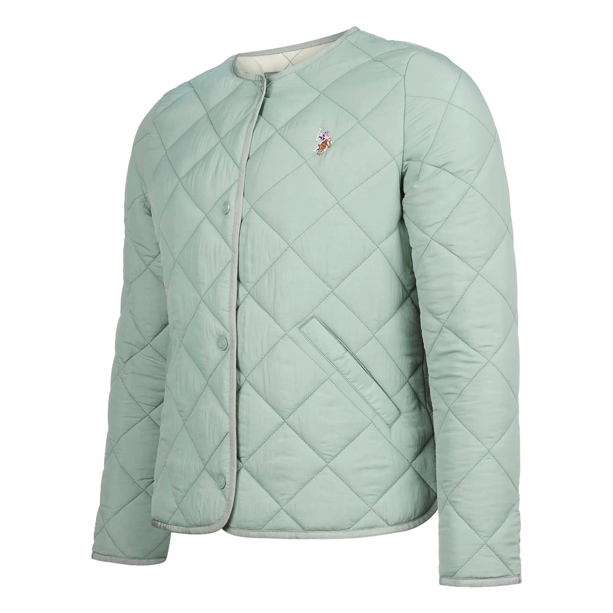 Womens Lightweight Puffer Jacket in Iceberg Green