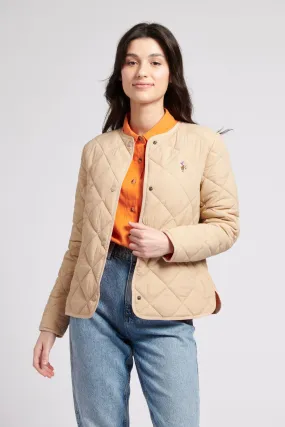 Womens Lightweight Puffer Jacket in Iris Cream