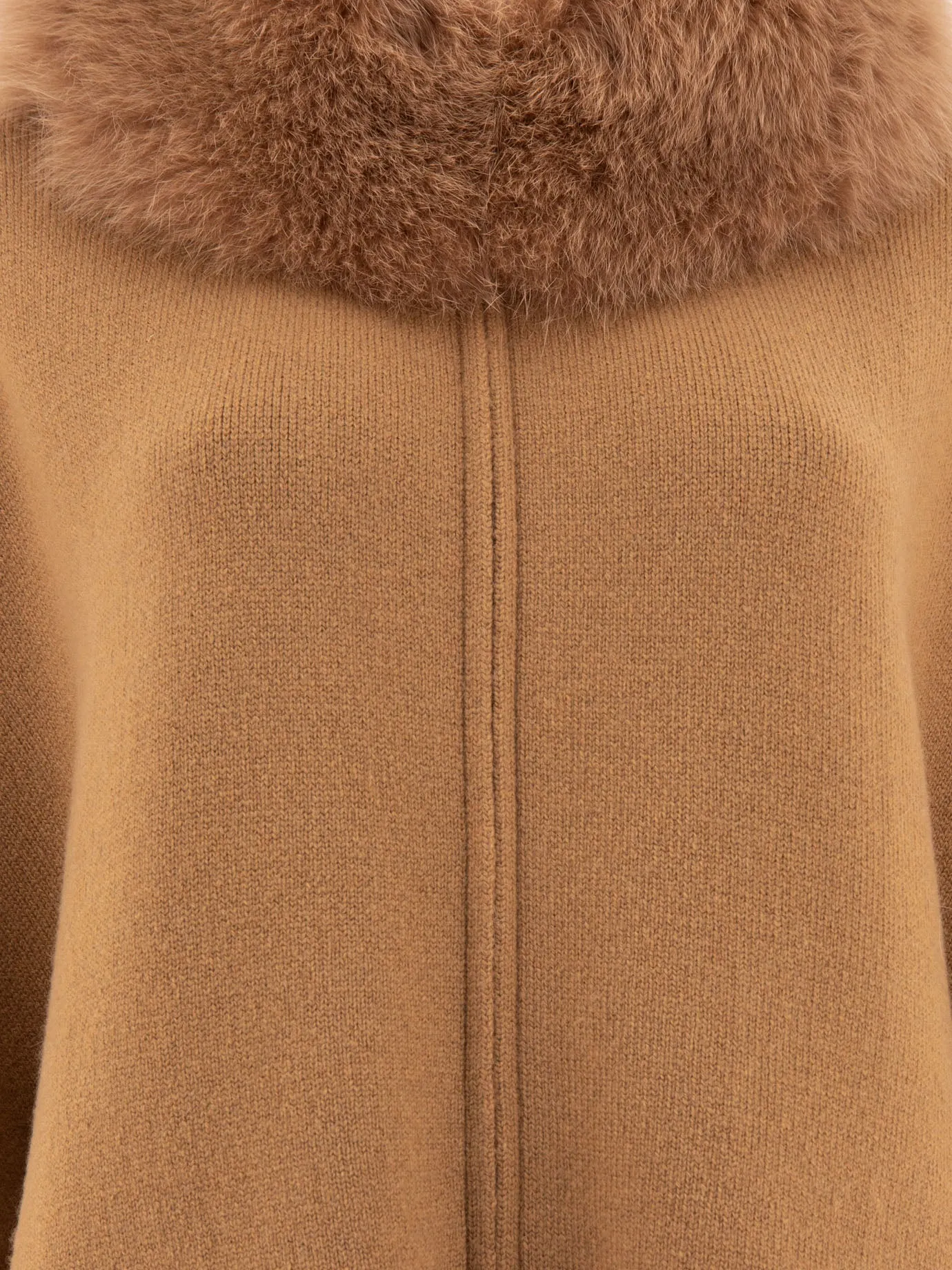 Wool And Cashmere Poncho Coats Beige