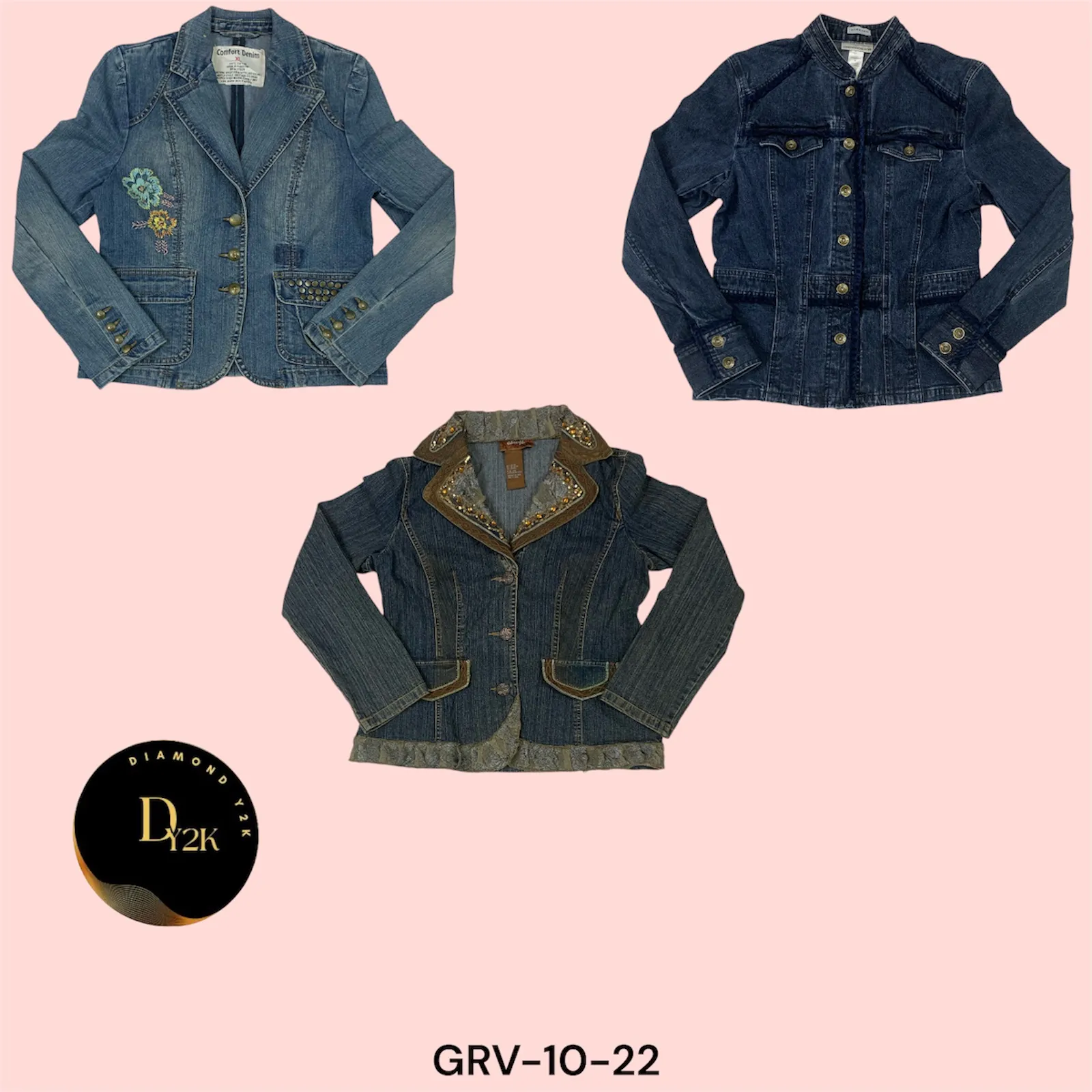 Y2K Classic Denim Jackets - Timeless Throwback (GRV-10-022)